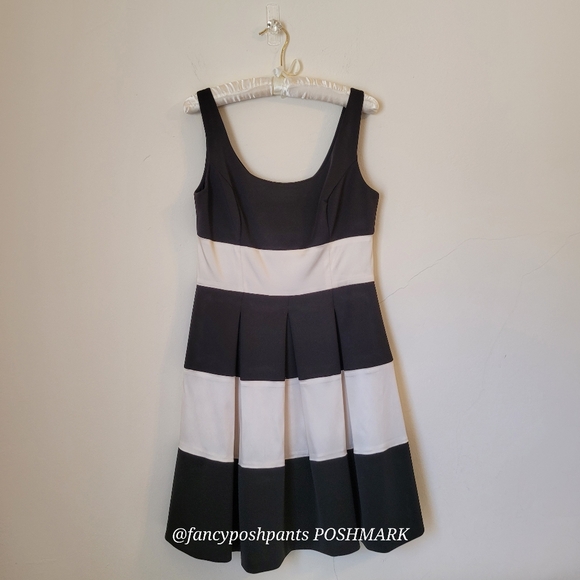 RALPH LAUREN formal tiered fully lined satiny stripe dress cocktail party dance - Picture 14 of 17